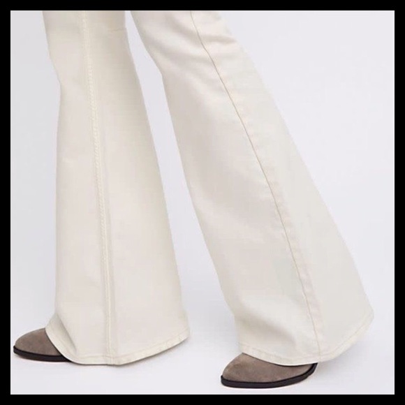 FREE PEOPLE Penny Pull On Flare Pants Ivory - Picture 5 of 9